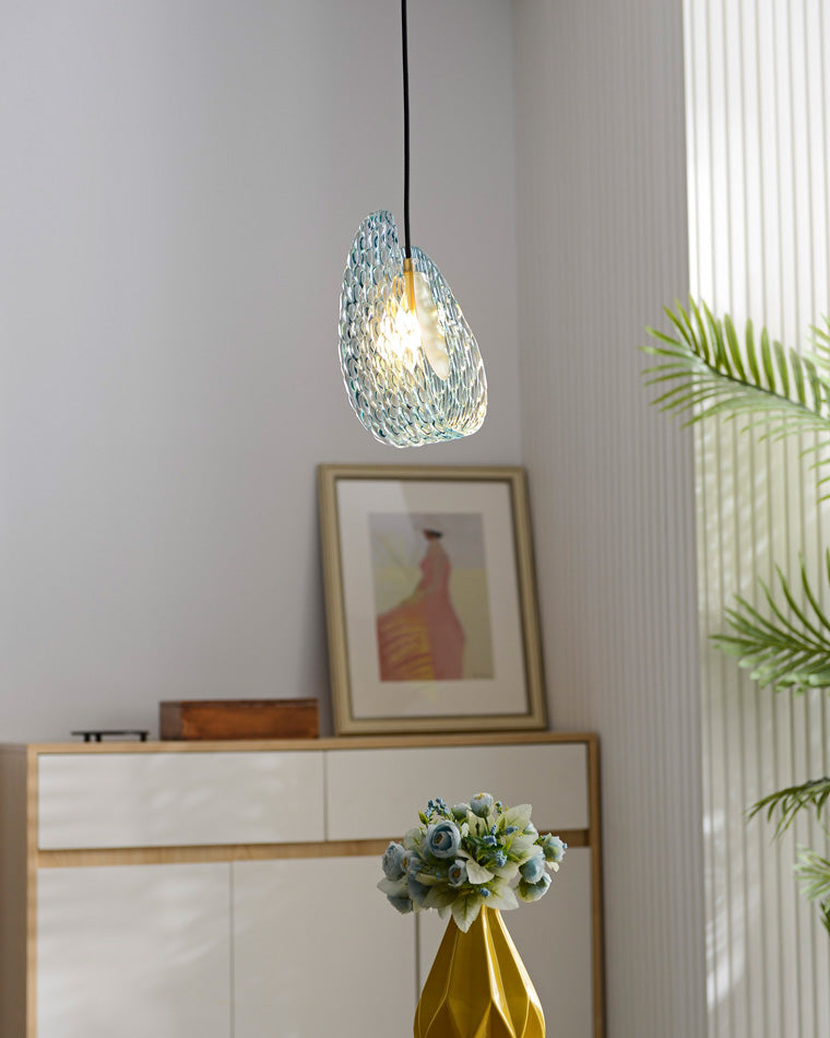 WOMO Peacock Blue Artistic Glass Pendant Lamp - WM2213a