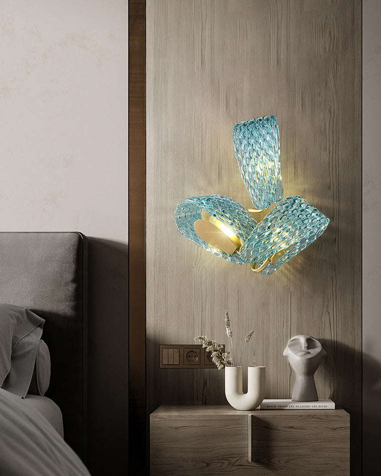 Aplique de pared de cristal artístico con diseño de pavo real de WOMO - WM6095
