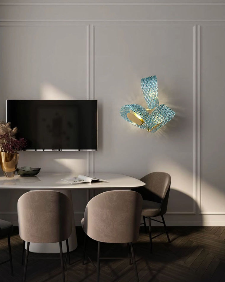 Aplique de pared de cristal artístico con diseño de pavo real de WOMO - WM6095