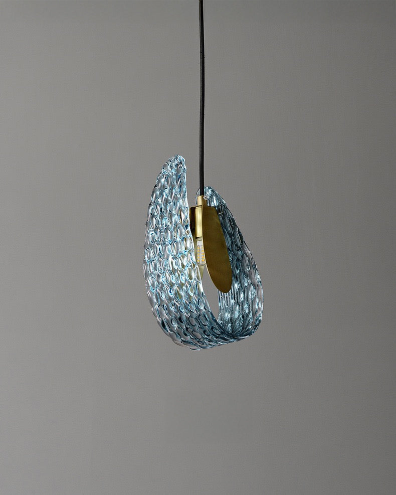 WOMO Peacock Blue Artistic Glass Pendant Lamp - WM2213a