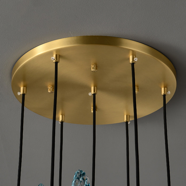 WOMO Peacock Blue Artistic Glass Pendant Lamp - WM2213a