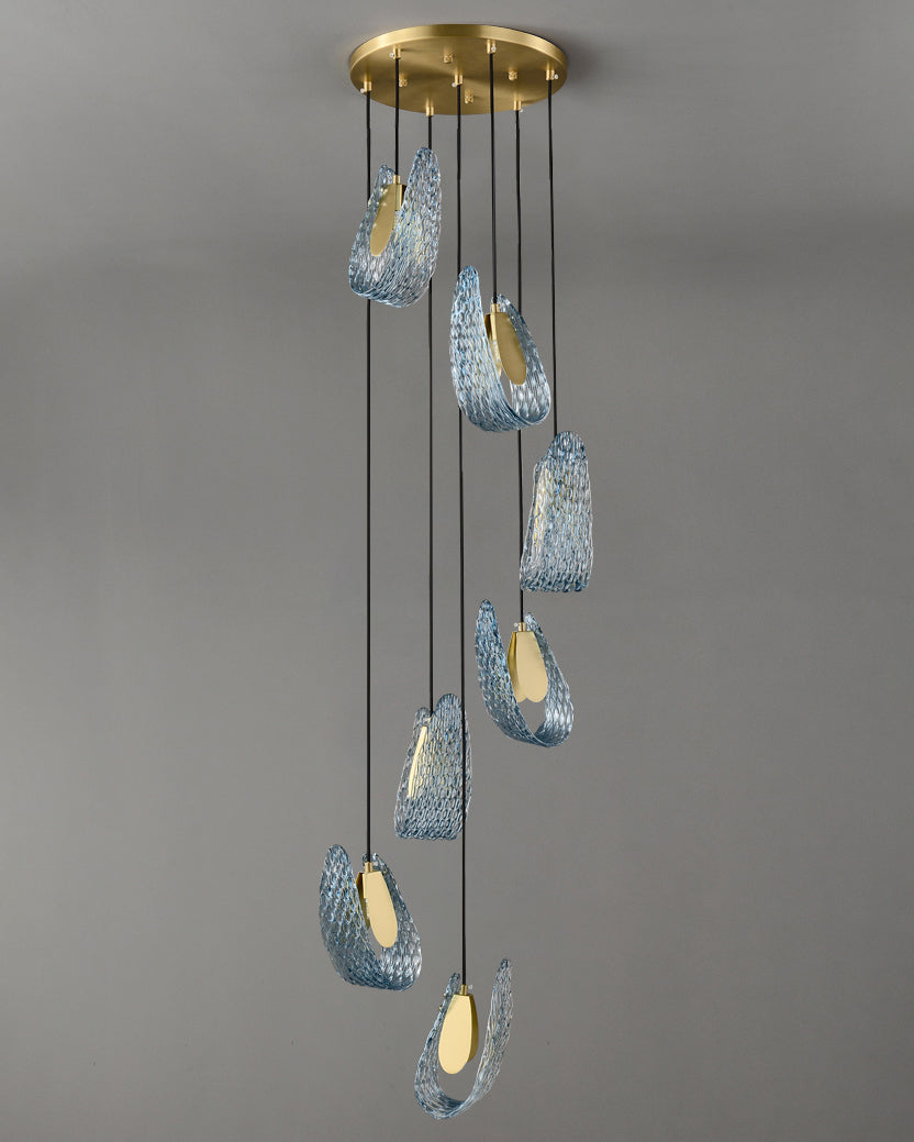 WOMO Peacock Blue Artistic Glass Pendant Lamp - WM2213a