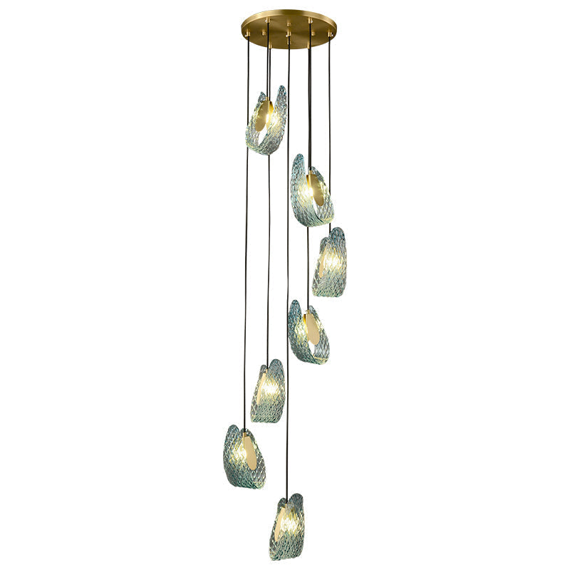 WOMO Peacock Blue Artistic Glass Pendant Lamp - WM2213a
