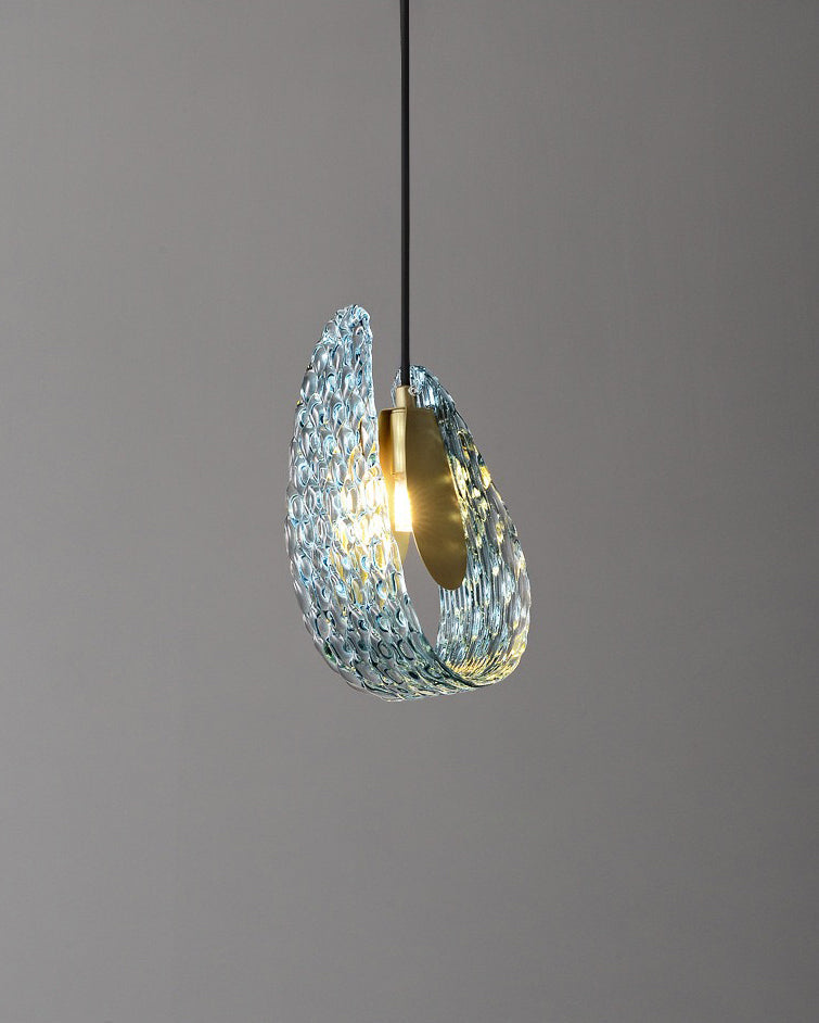 WOMO Peacock Blue Artistic Glass Pendant Lamp - WM2213a