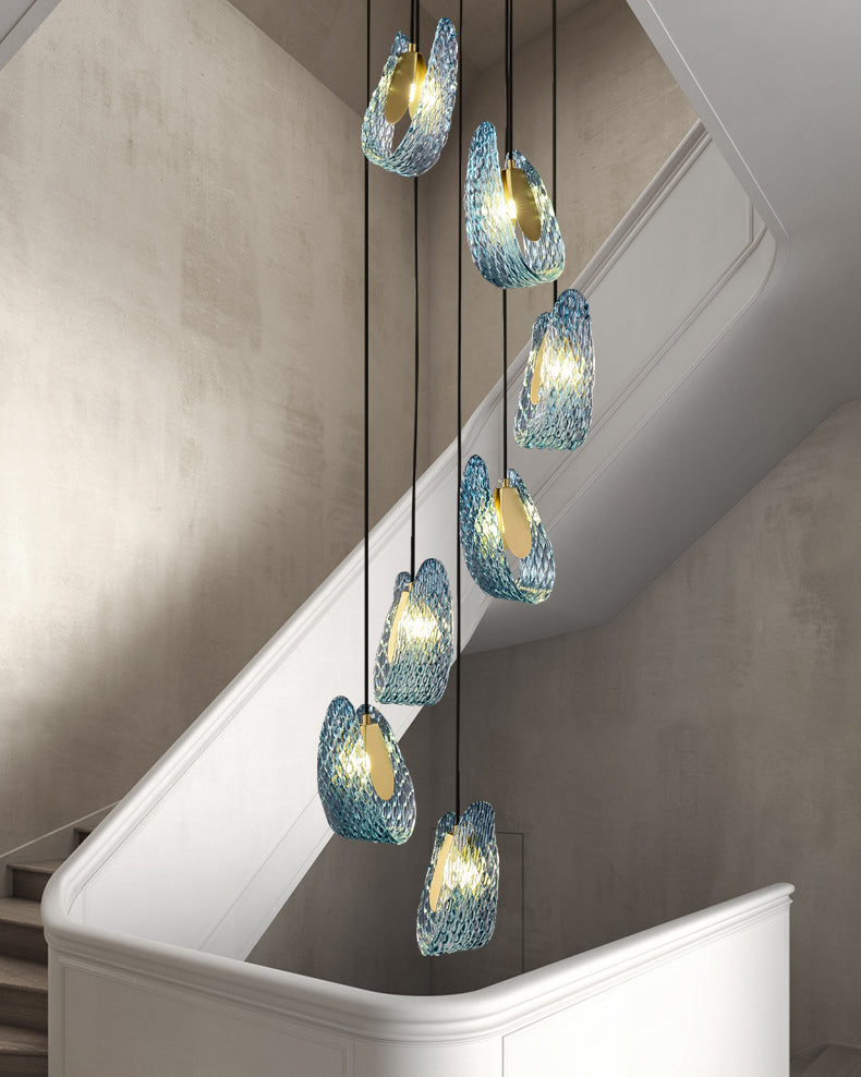WOMO Peacock Blue Artistic Glass Pendant Lamp - WM2213a