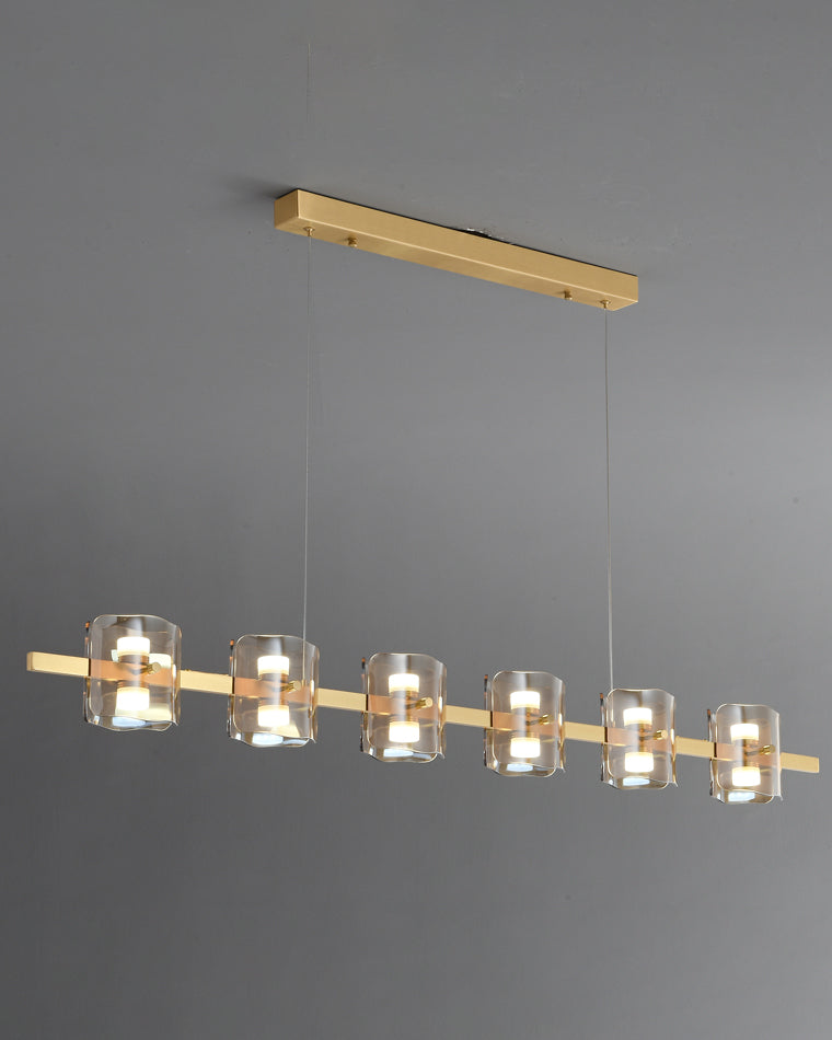 WOMO Lámparas Colgantes Lineal Cristal y Latón-WM2219A