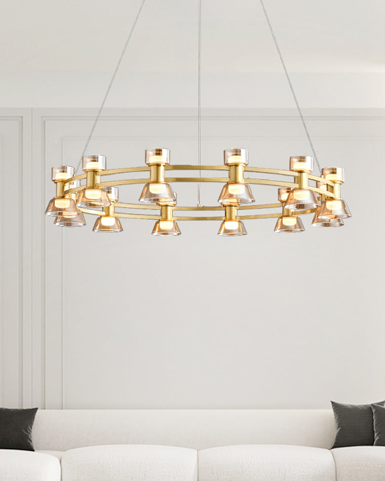 WOMO Hanging Lamps Pillar Candle Round Chandelier-WM2224