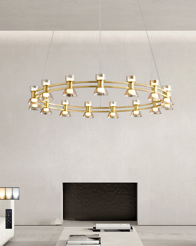 WOMO Hanging Lamps Pillar Candle Round Chandelier-WM2224
