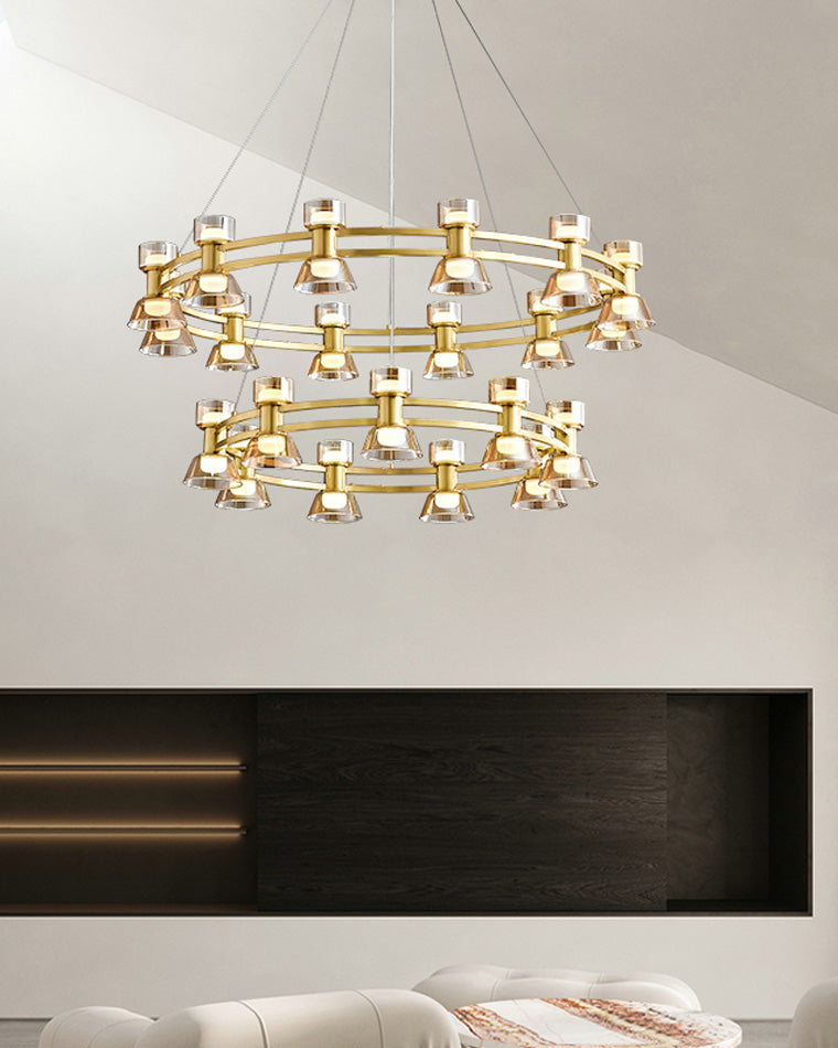 WOMO Hanging Lamps Pillar Candle Round Chandelier-WM2224