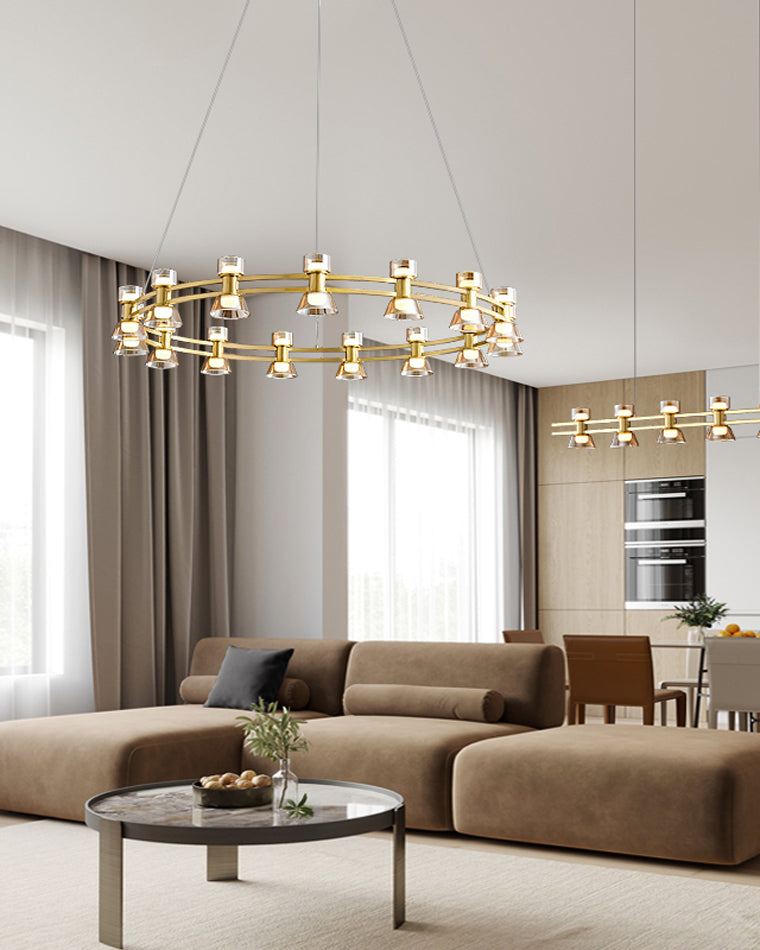 WOMO Hanging Lamps Pillar Candle Round Chandelier-WM2224