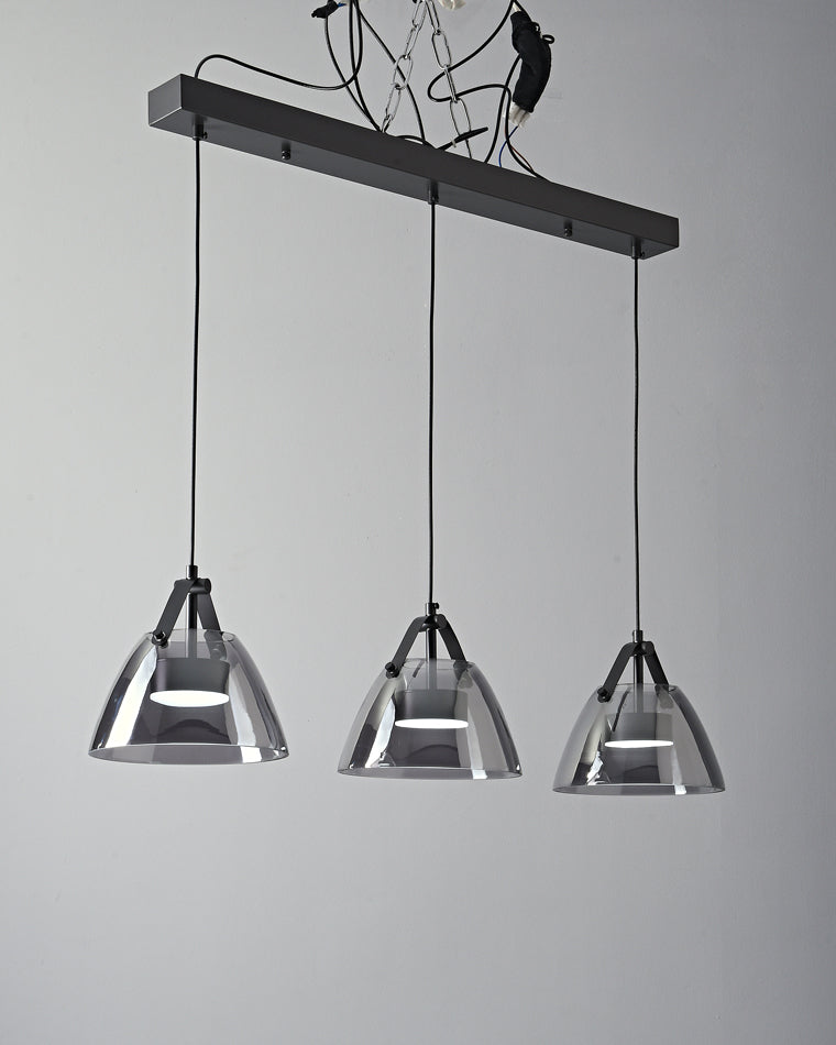 Lámpara colgante WOMO de 3 luces con cristal ahumado - WM2238