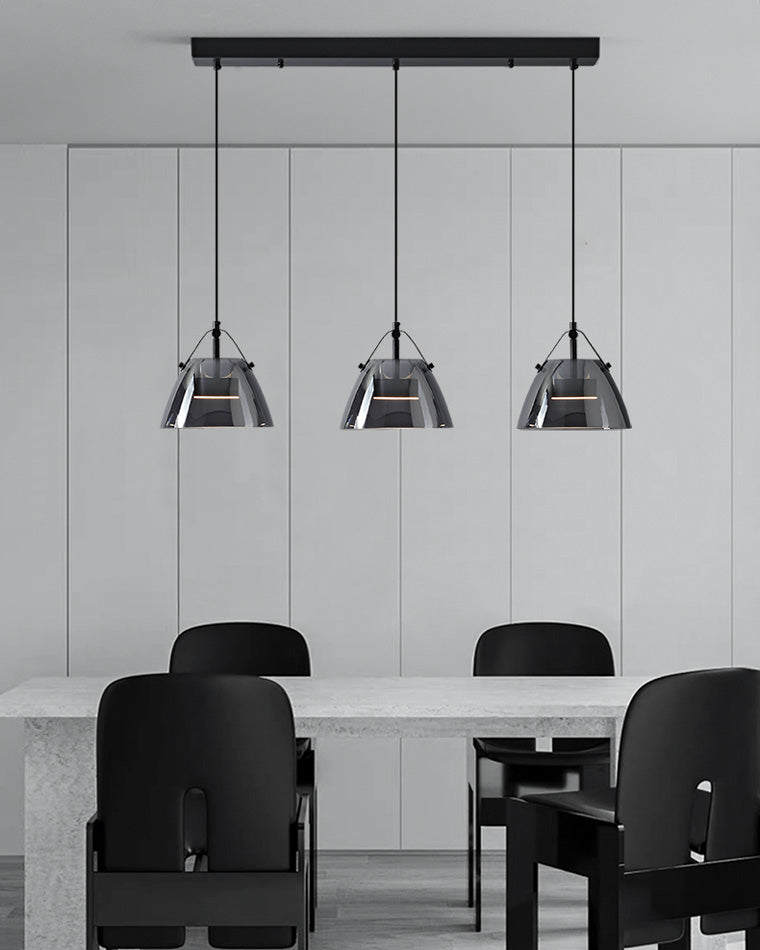 Lámpara colgante WOMO de 3 luces con cristal ahumado - WM2238