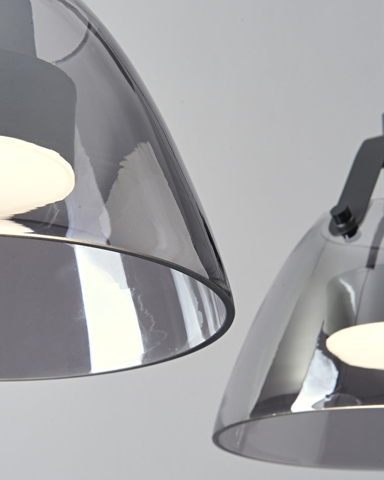 Lámpara colgante WOMO de 3 luces con cristal ahumado - WM2238