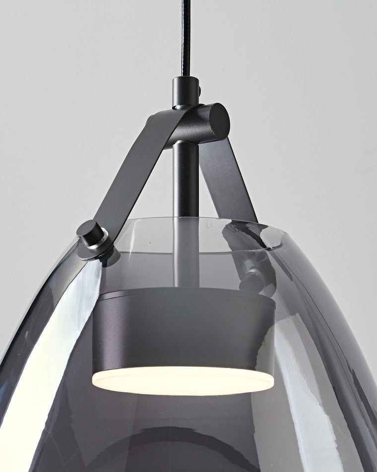 Lámpara colgante WOMO de 3 luces con cristal ahumado - WM2238
