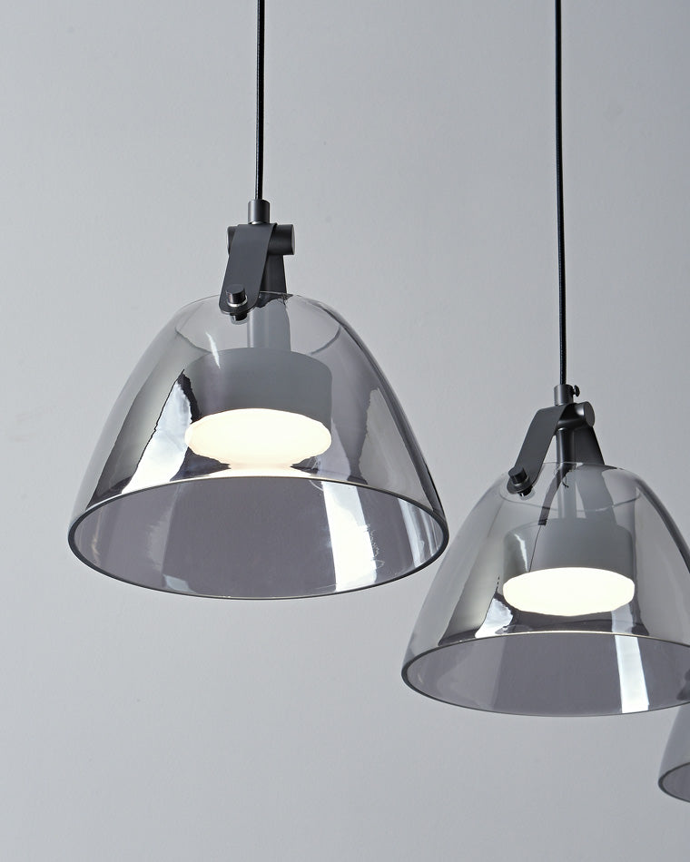 Lámpara colgante WOMO de 3 luces con cristal ahumado - WM2238