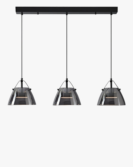 Lámpara colgante WOMO de 3 luces con cristal ahumado - WM2238