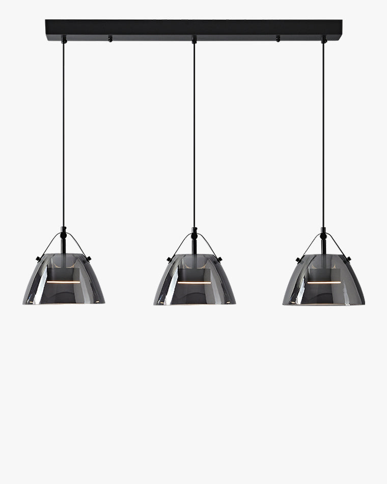 Lámpara colgante WOMO de 3 luces con cristal ahumado - WM2238