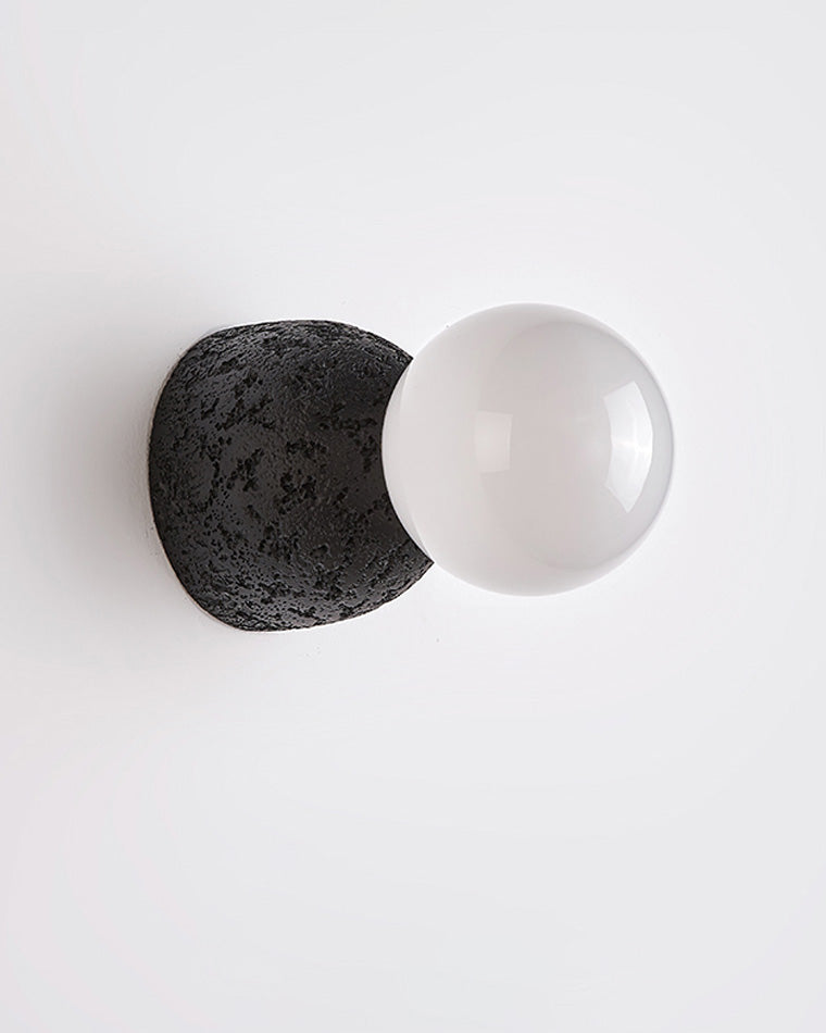 Aplique de pared WOMO con globo de cristal blanco y negro - WM6103