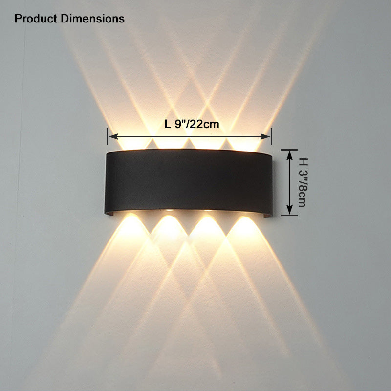 WOMO Aplique de pared para exteriores con iluminación vertical y horizontal - WM9084