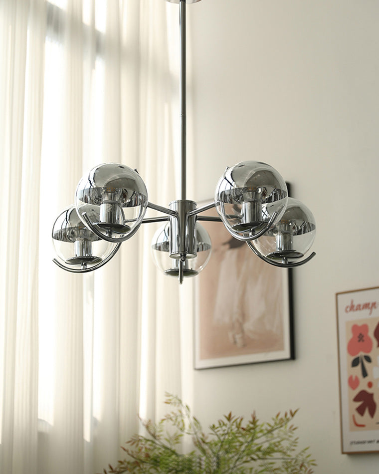 Lámpara de araña WOMO de cristal cromado de los años 20 - WM2306