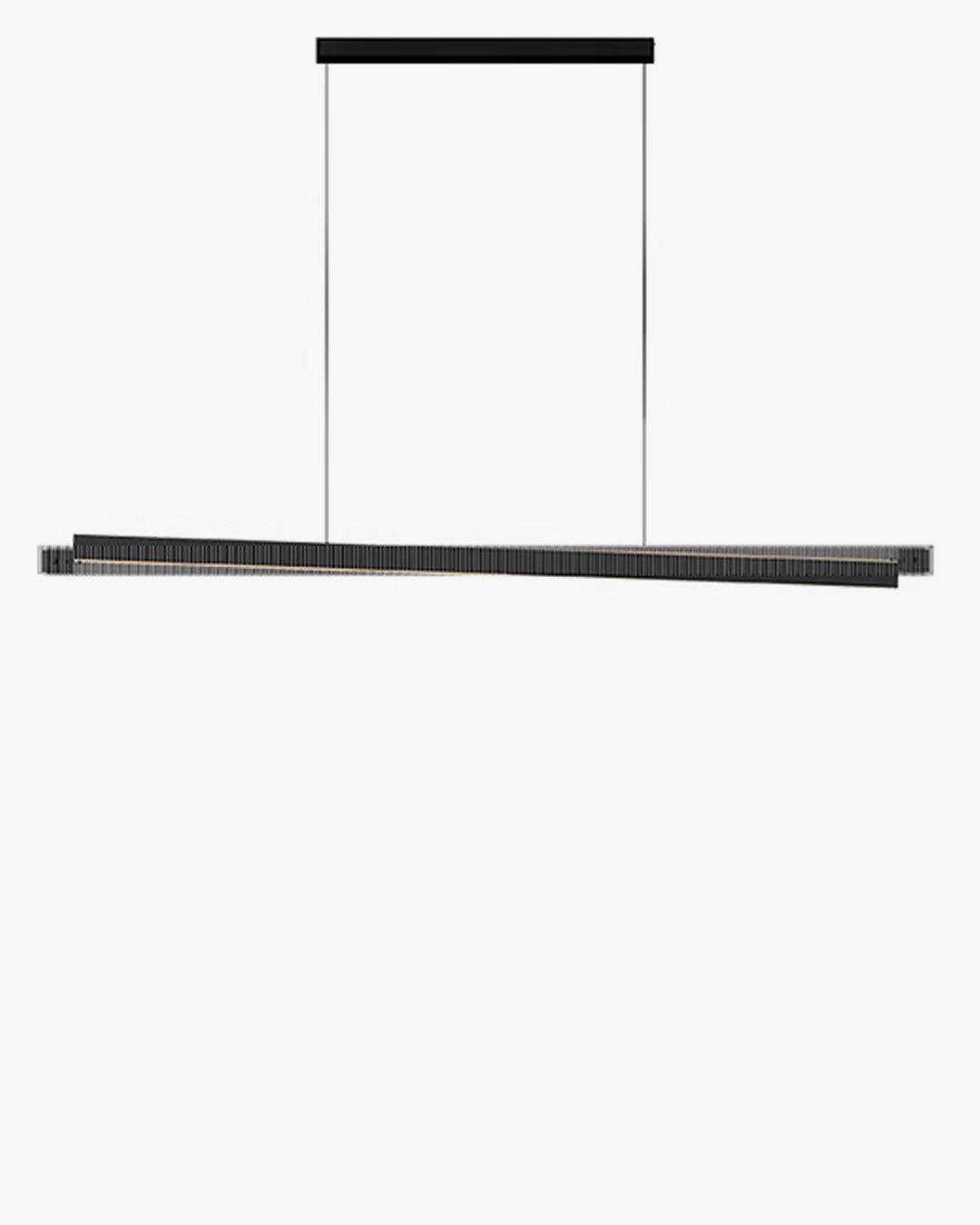 Lámpara colgante lineal WOMO de cristal estriado negro - WM2310