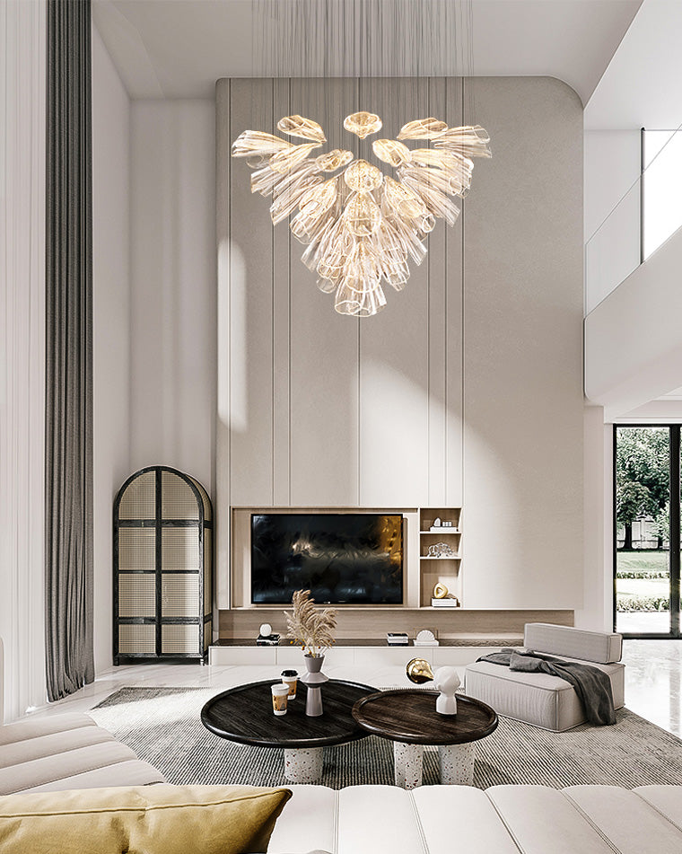 Lámpara de araña de cristal con forma de flor WOMO para vestíbulo - WM2341