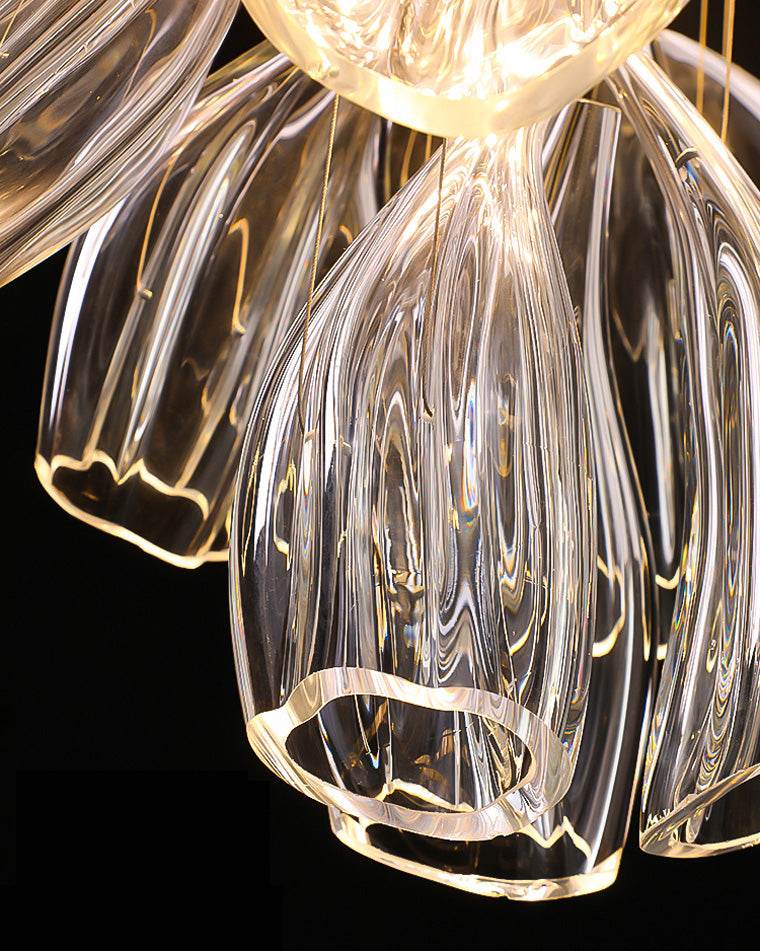 Lámpara de araña de cristal con forma de flor WOMO para vestíbulo - WM2341