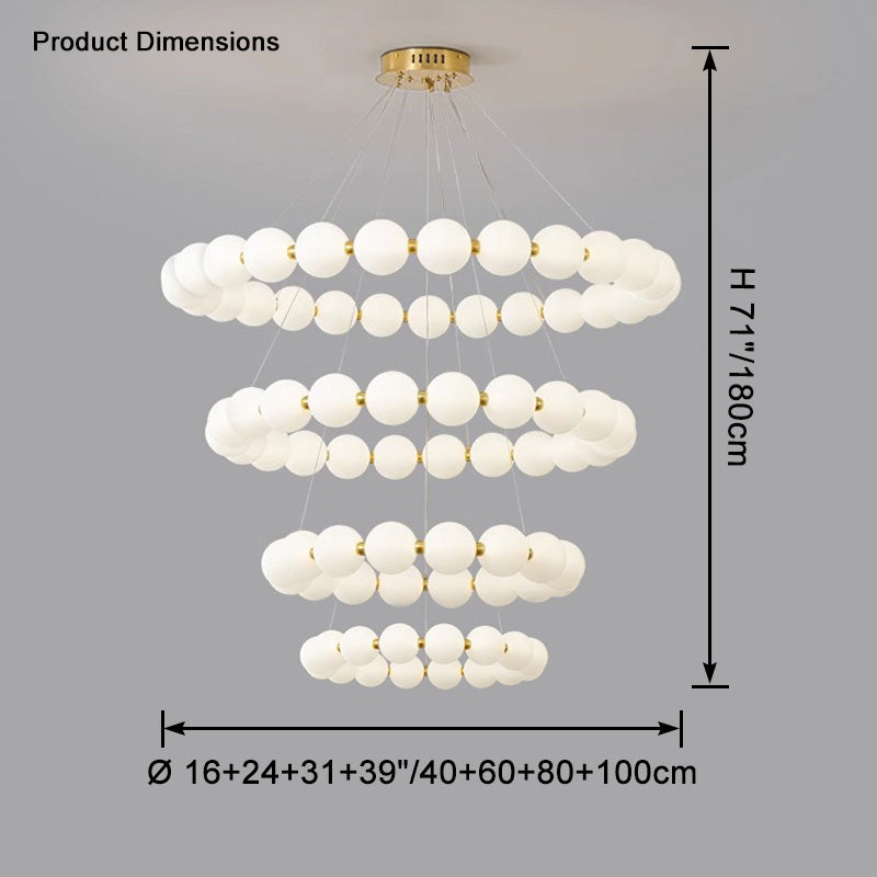 WOMO Round Pearl Necklace Pendant Lights - WM2344