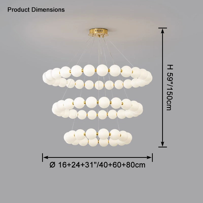 WOMO Round Pearl Necklace Pendant Lights - WM2344