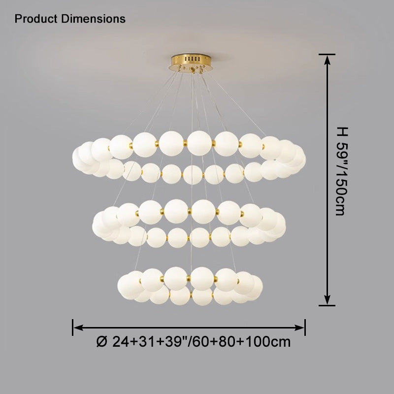 WOMO Round Pearl Necklace Pendant Lights - WM2344