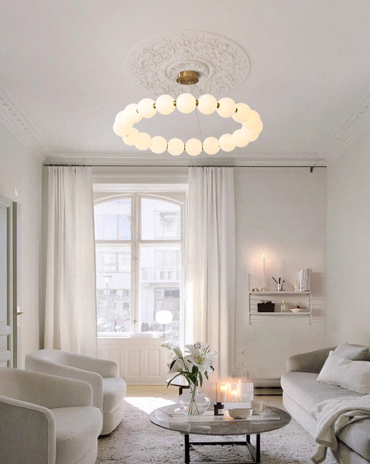 WOMO Round Pearl Necklace Pendant Lights - WM2344