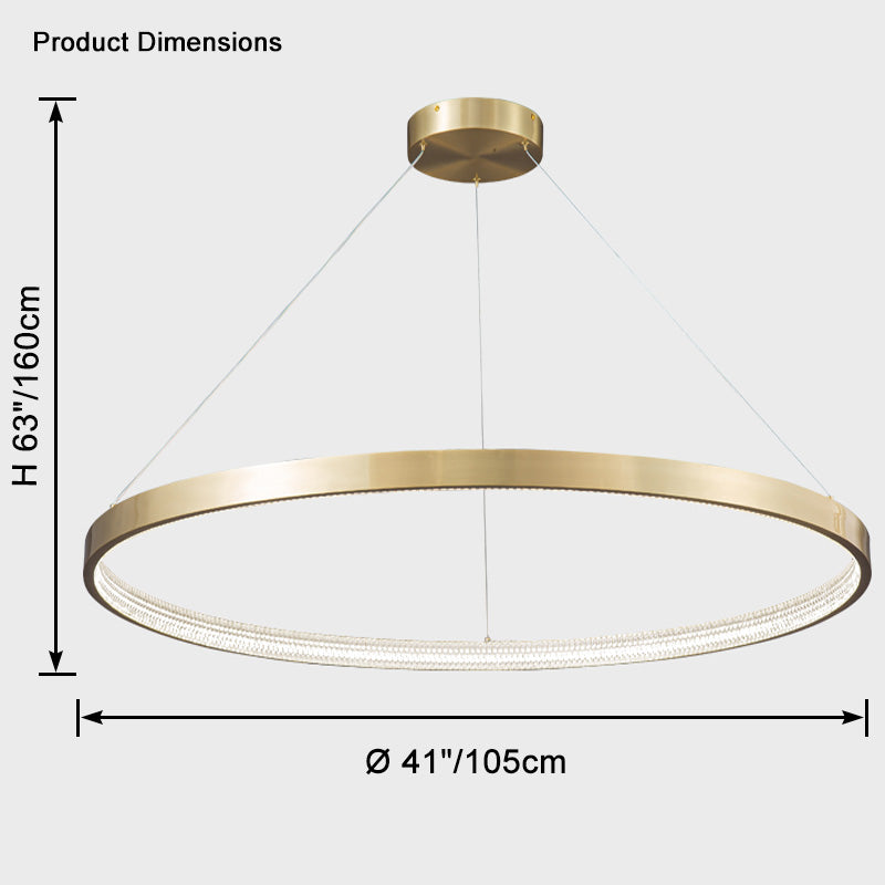 WOMO Lámparas Colgantes Circular LED de Latón - WM2357