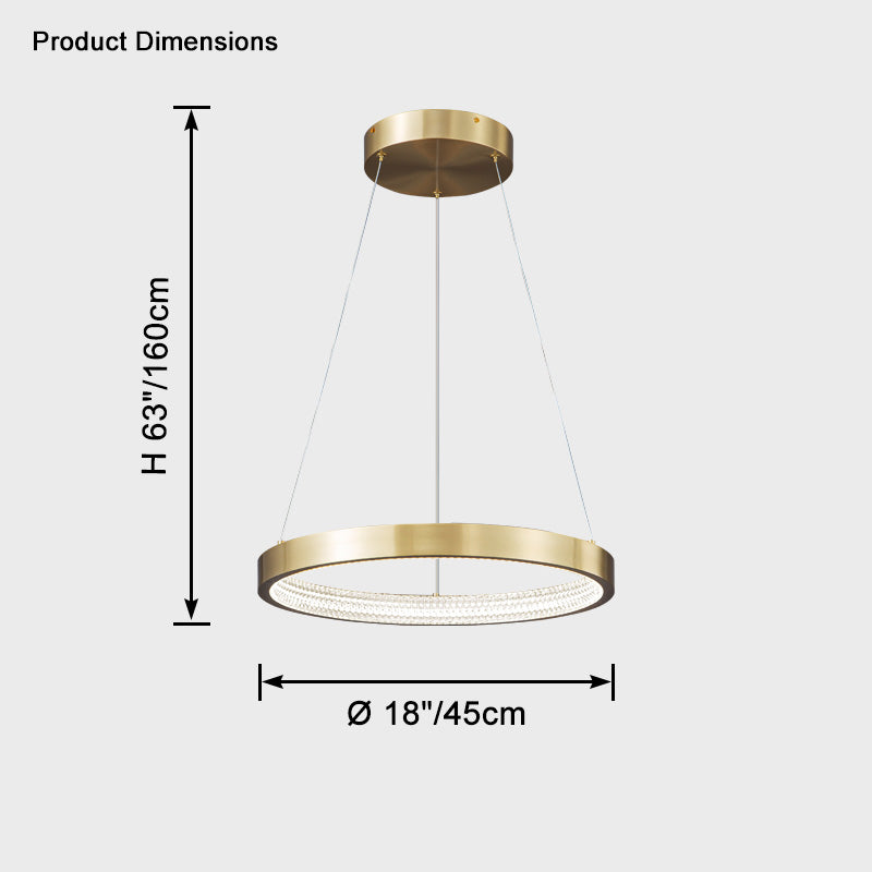WOMO Lámparas Colgantes Circular LED de Latón - WM2357
