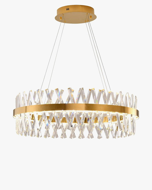 Lámpara de araña redonda WOMO Gold Crystal Prism - WM2359