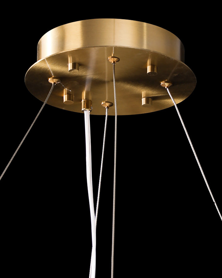Lámpara de araña redonda WOMO Gold Crystal Prism - WM2359