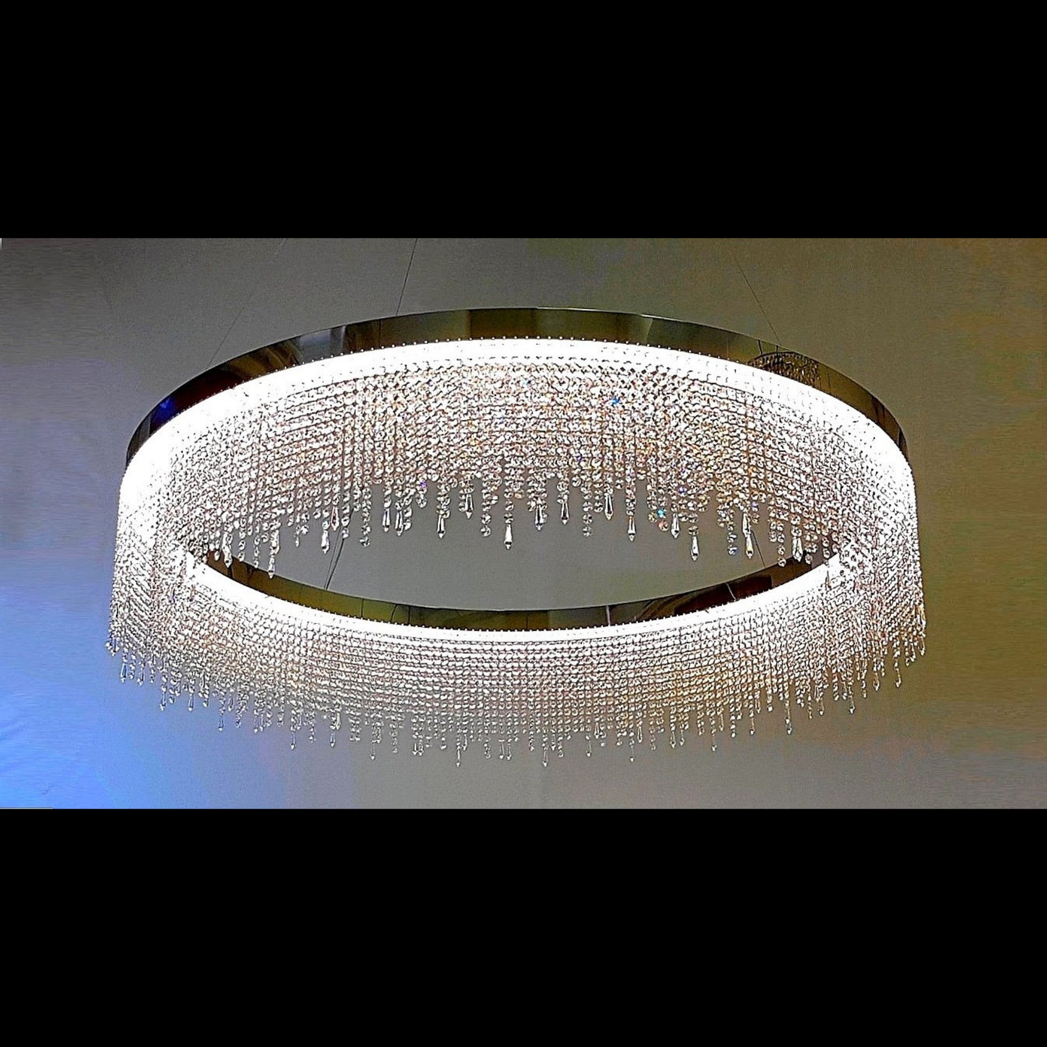 WOMO Lámparas Colgantes Redondo de Cristal con Flecos - WM2362