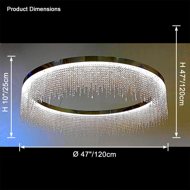 WOMO Lámparas Colgantes Redondo de Cristal con Flecos - WM2362