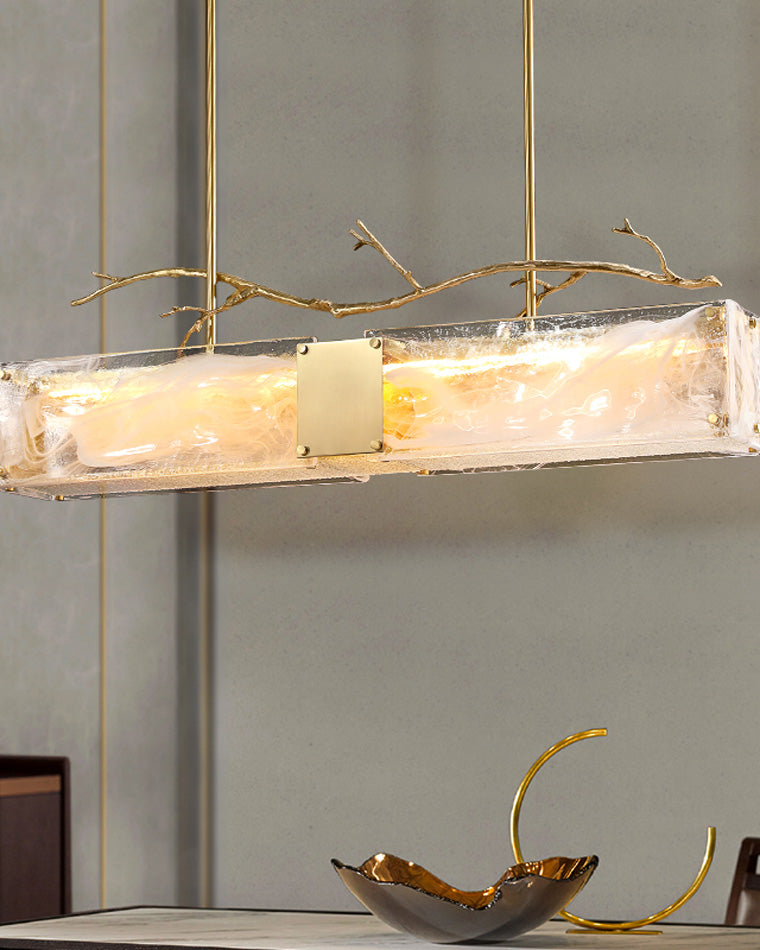 Lámpara de araña rectangular de cristal WOMO-WM2364