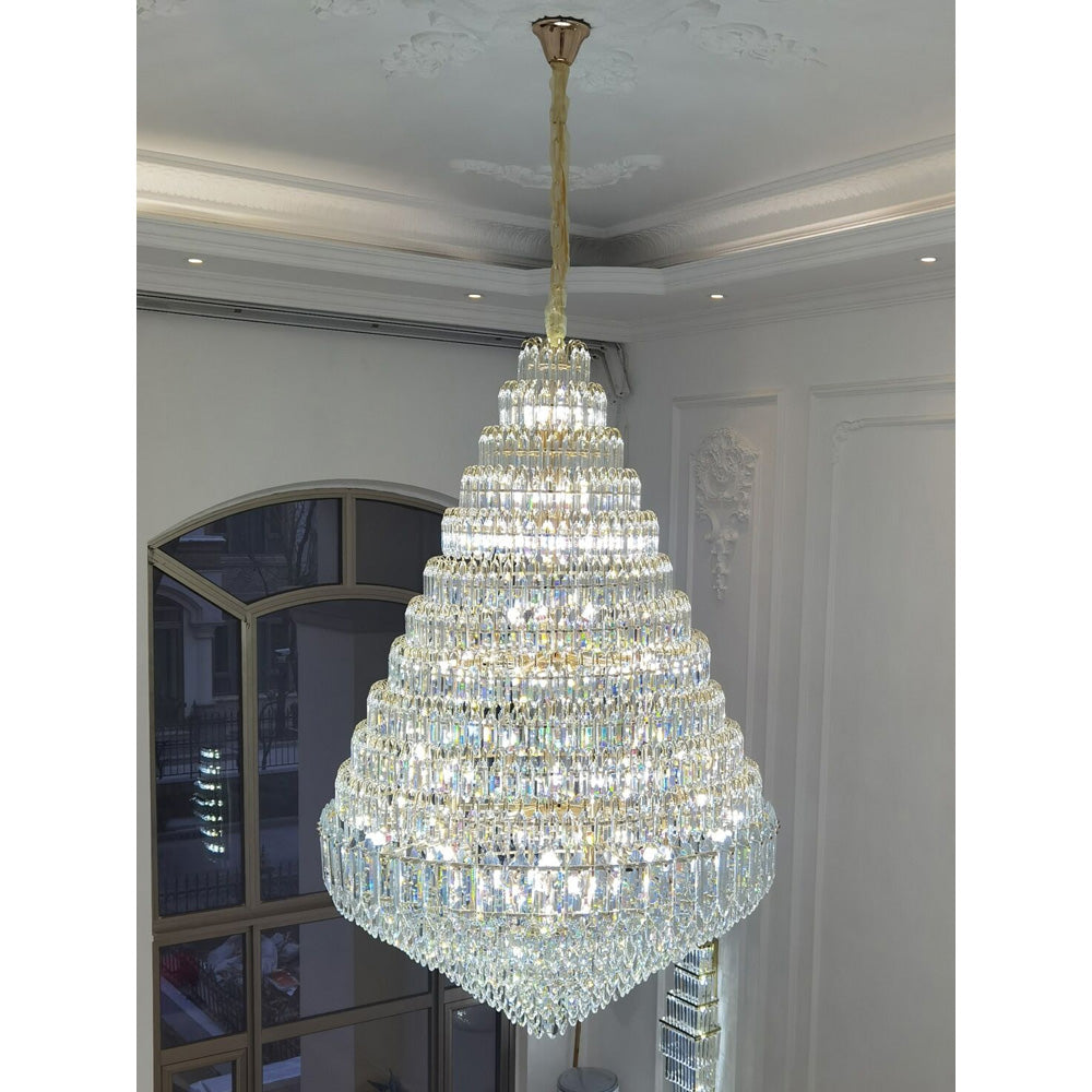 Lámpara de araña de cristal cónica escalonada WOMO para vestíbulo - WM2384