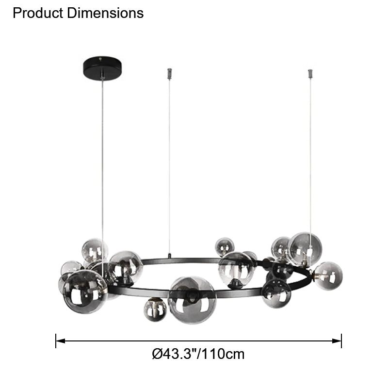 WOMO Lámparas Colgantes Burbujas de Cristal Circulares-WM2292