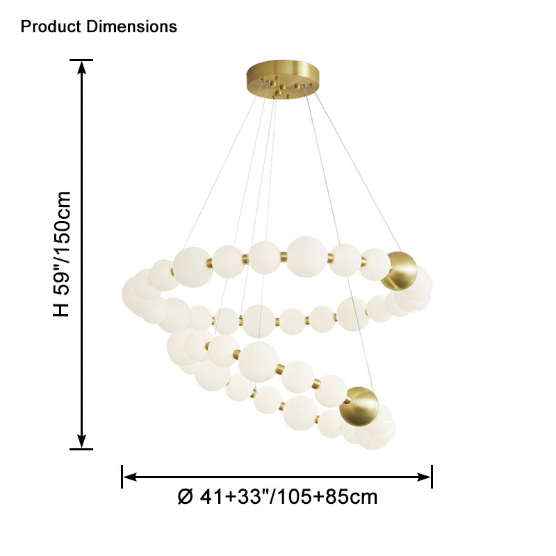 WOMO Lámparas Colgantes Circular de Collar de Perlas - WM2449