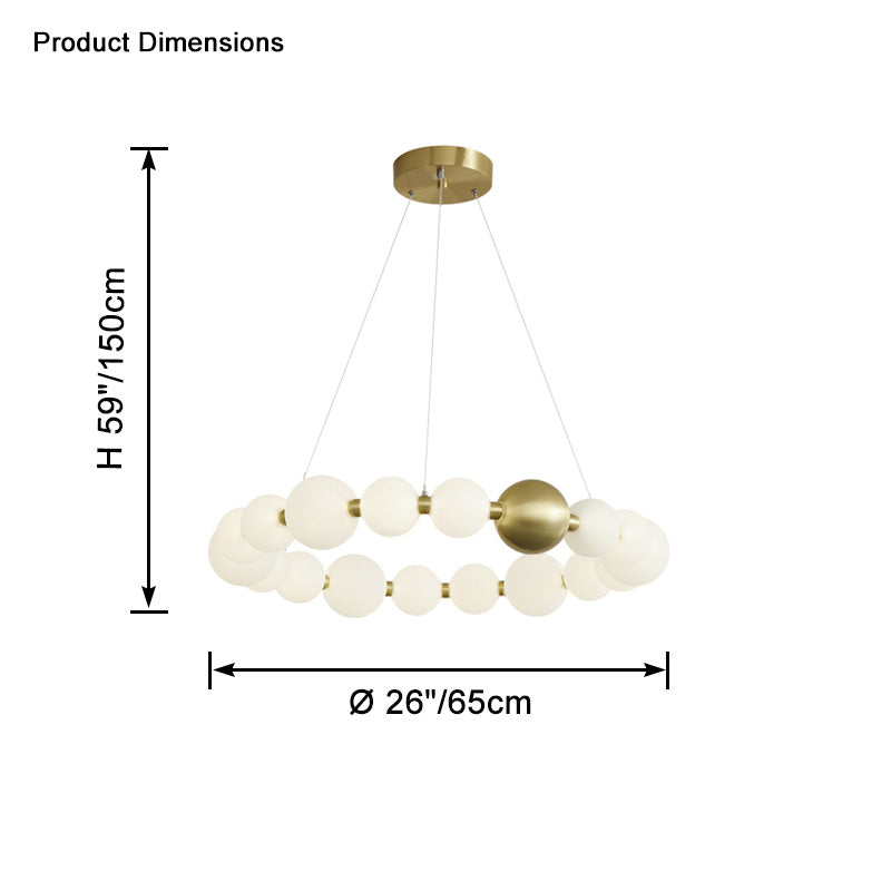 WOMO Lámparas Colgantes Circular de Collar de Perlas - WM2449