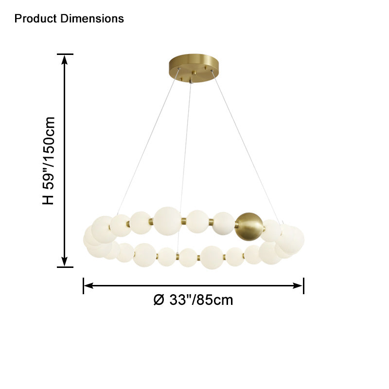 WOMO Lámparas Colgantes Circular de Collar de Perlas - WM2449