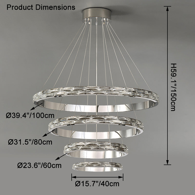 WOMO Lámparas Colgantes LED de Cristal Circular Escalonado - WM2491b