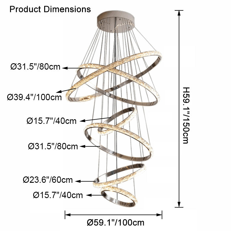 WOMO Lámparas Colgantes LED de Cristal Circular Escalonado - WM2491b