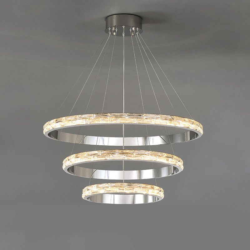 WOMO Lámparas Colgantes LED de Cristal Circular Escalonado - WM2491b