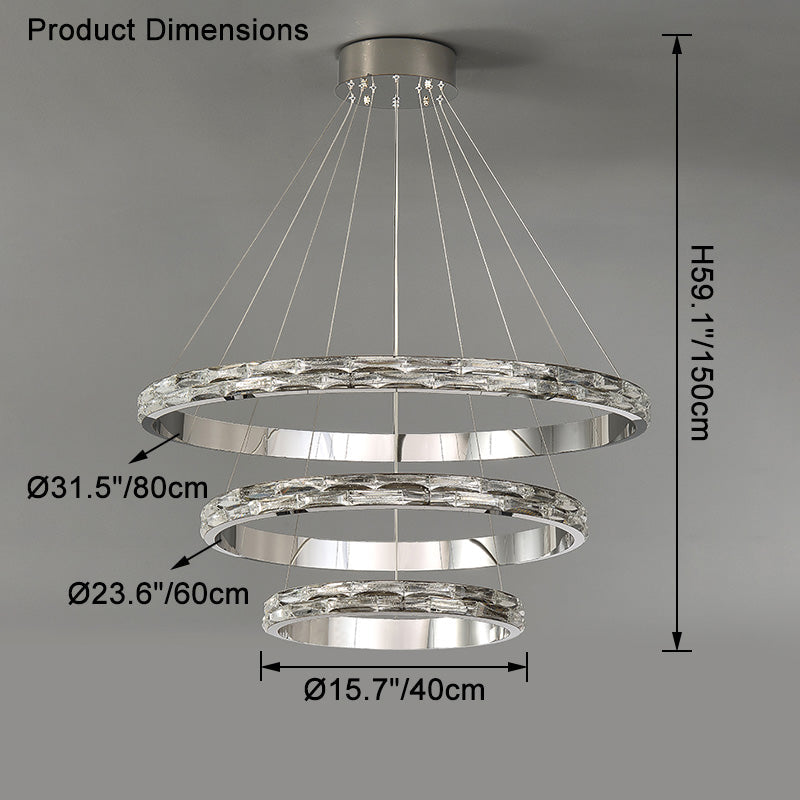 WOMO Lámparas Colgantes LED de Cristal Circular Escalonado - WM2491b