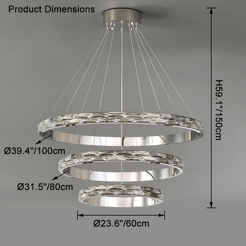 WOMO Lámparas Colgantes LED de Cristal Circular Escalonado - WM2491b