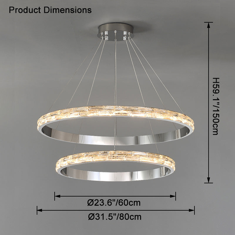 WOMO Lámparas Colgantes LED de Cristal Circular Escalonado - WM2491b