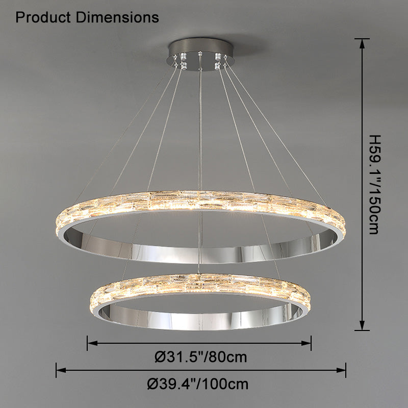 WOMO Lámparas Colgantes LED de Cristal Circular Escalonado - WM2491b